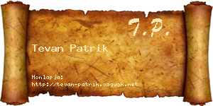 Tevan Patrik névjegykártya